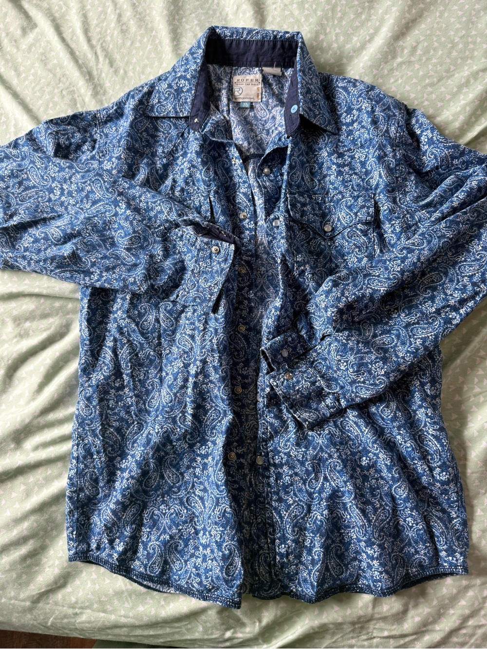 Roper Blue Paisley Button-Down Shirt